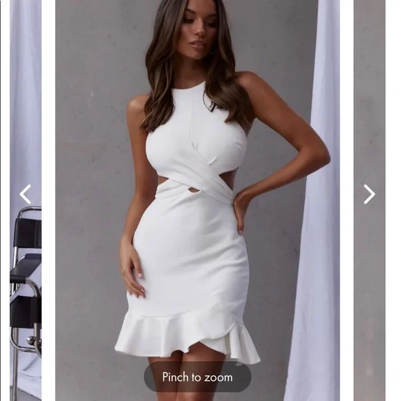 Women's Dresses Emoji Crossover Waist Mini Dress White Xs by Selfie Leslie Clearance